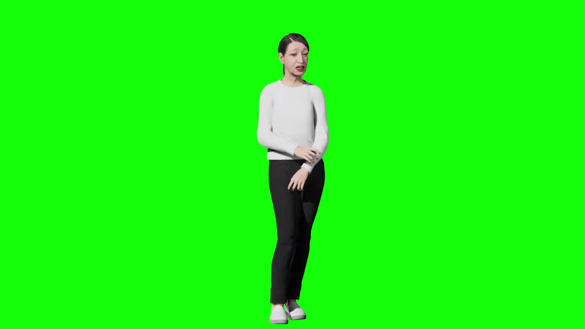 Grandma singing an old song on a green screen