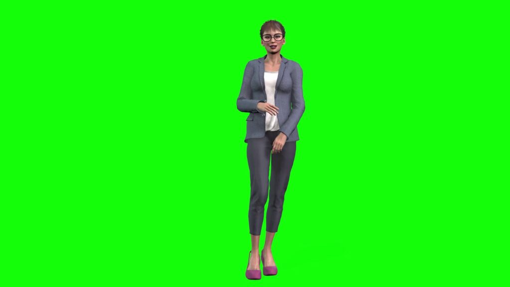 Woman explaining action talking female speaking pose teacher