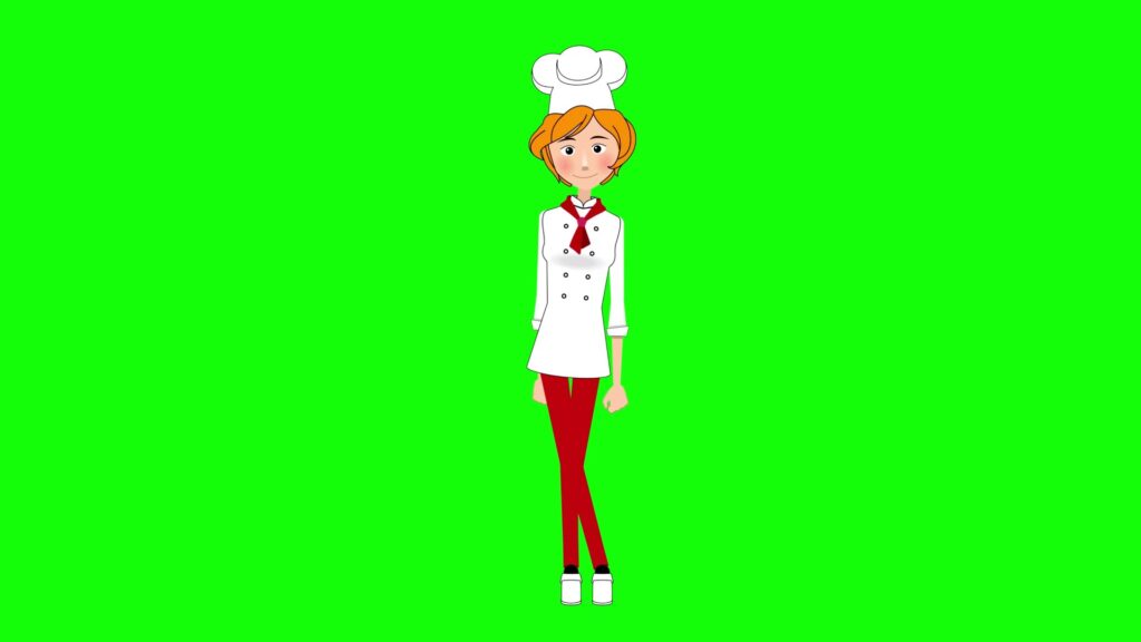 Woman idle stand basic pose guide cooking chef