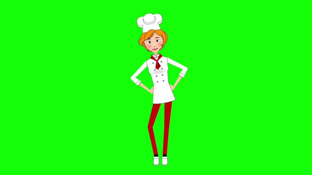Woman natural pose idle stand pose guide cooking chef