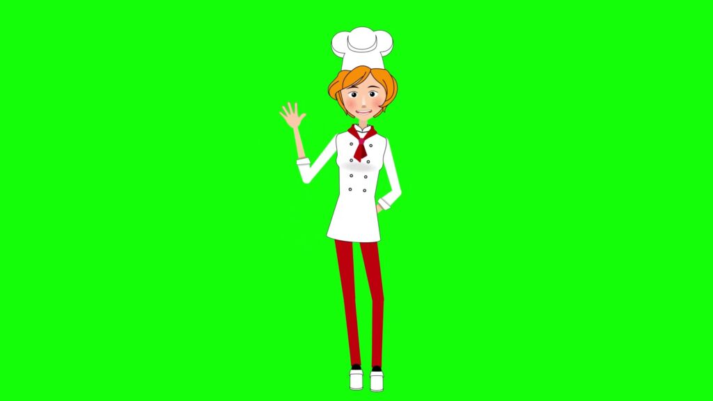 Woman talk talking gesture greeting cute action cooking chef